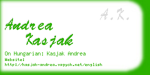 andrea kasjak business card